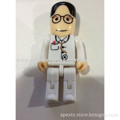 Doctor-shaped USB Stick, Customized Designs Optional, with or Without KeychainNew